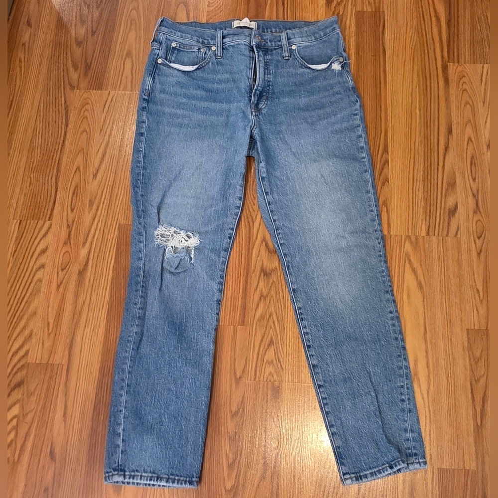 Madewell The Mid Rise Perfect Vintage Jean Women's Size 29 Blue Distressed Denim